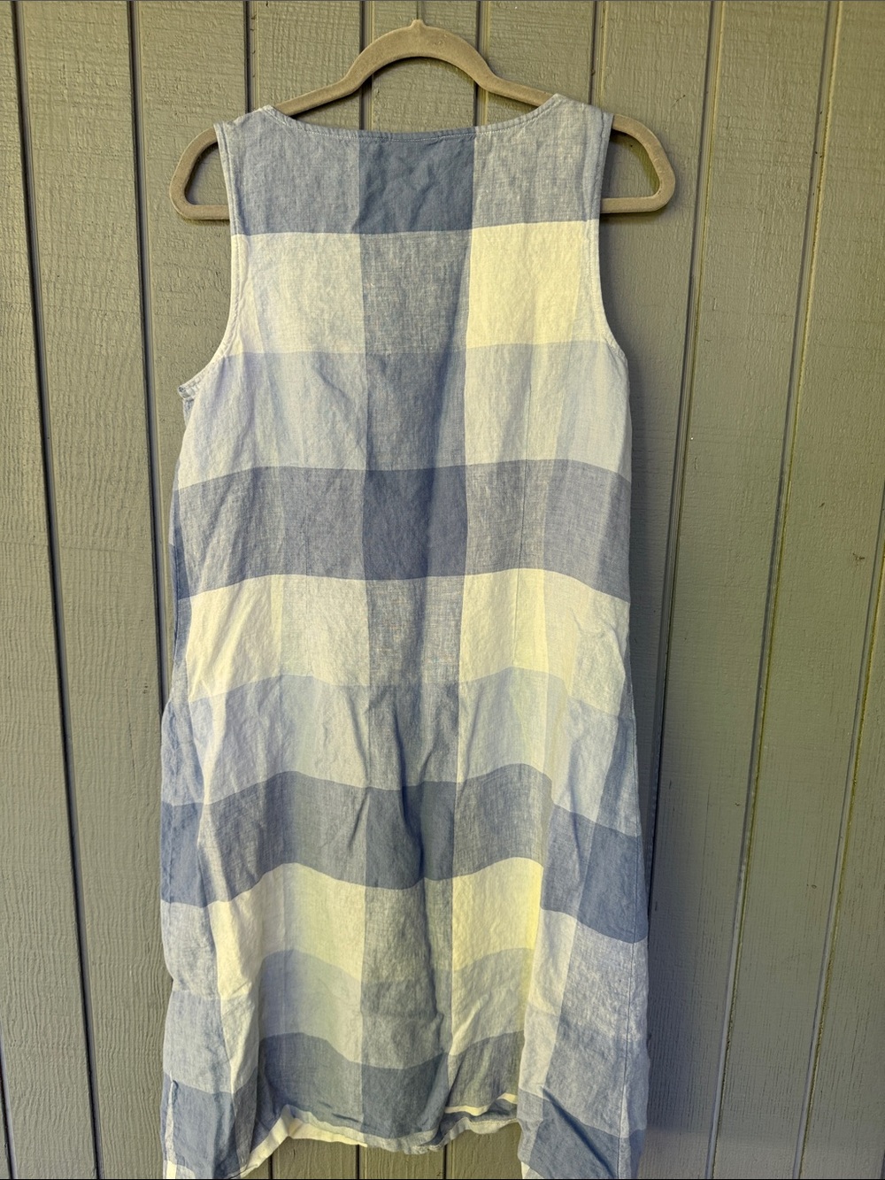 J. Jill Blue and White Gingham Sleeveless Midi Dress - Picture 3 of 4